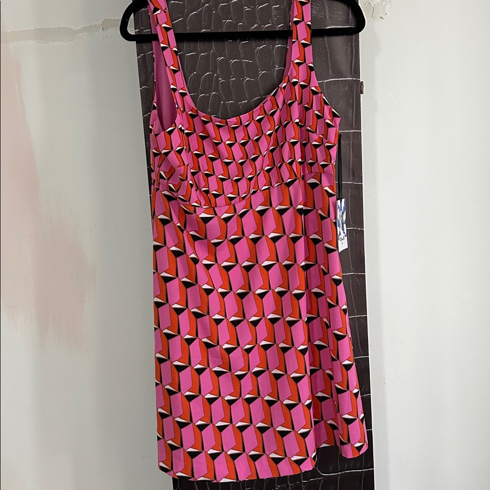 Diane Von Furstenberg Pink and Orange Patterned Dress